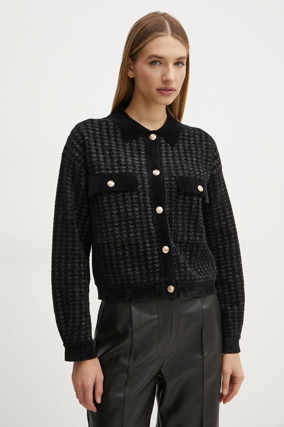 Morgan cardigan MVAZOU cu modele negru MVAZOU