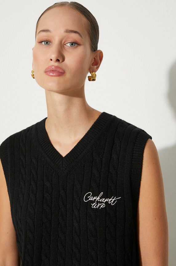 Carhartt WIP wool gilet Signature Vest Sweater I033882.K02XX black
