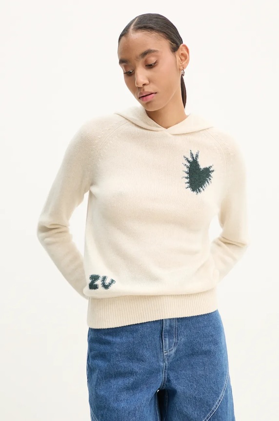 Кашмирен пуловер ZADIG&VOLTAIRE вълна бежов KWSW01657