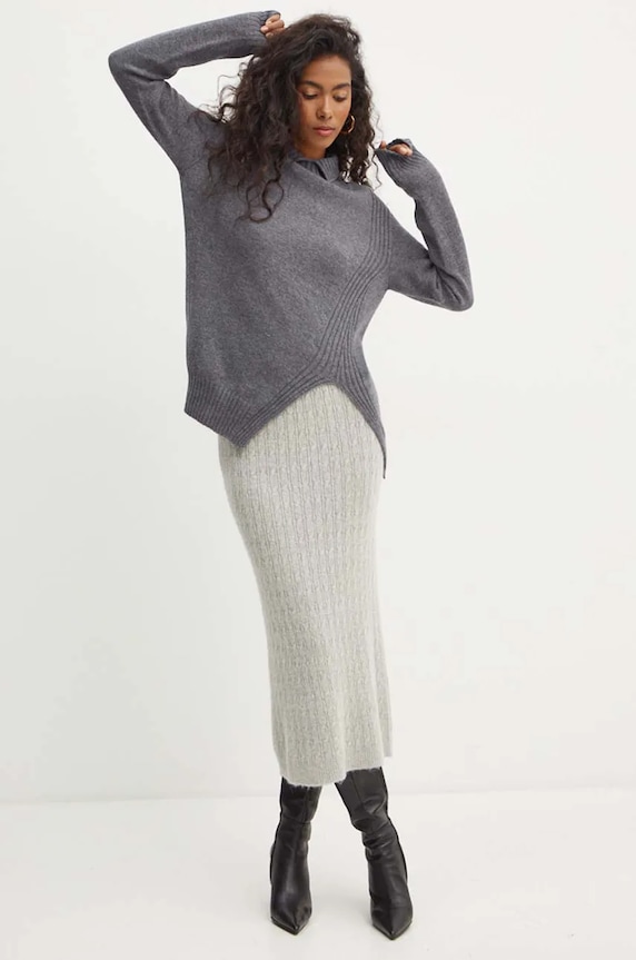 Simona Corsellini pulover de lână A24CPMGG04 gri AW24