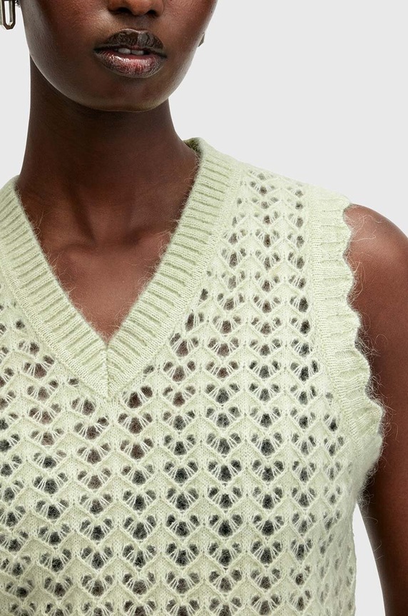 Vlnená vesta AllSaints VIVIAN TANK W057KB zelená AW24