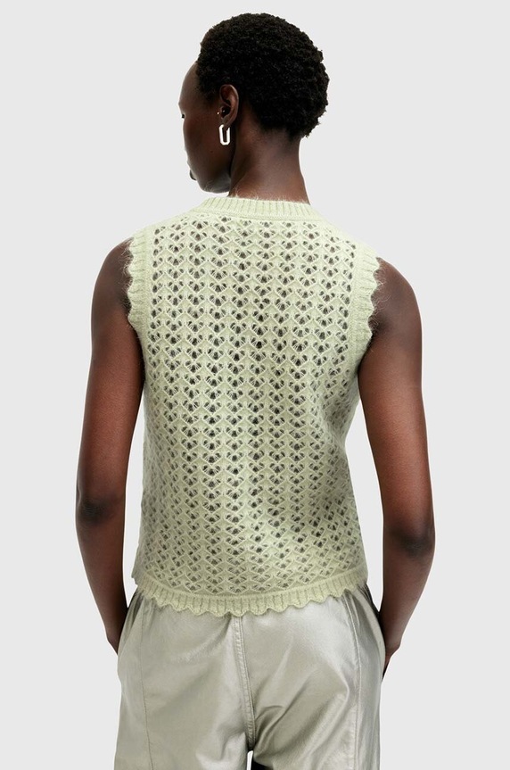 Vlnená vesta AllSaints VIVIAN TANK zelená W057KB