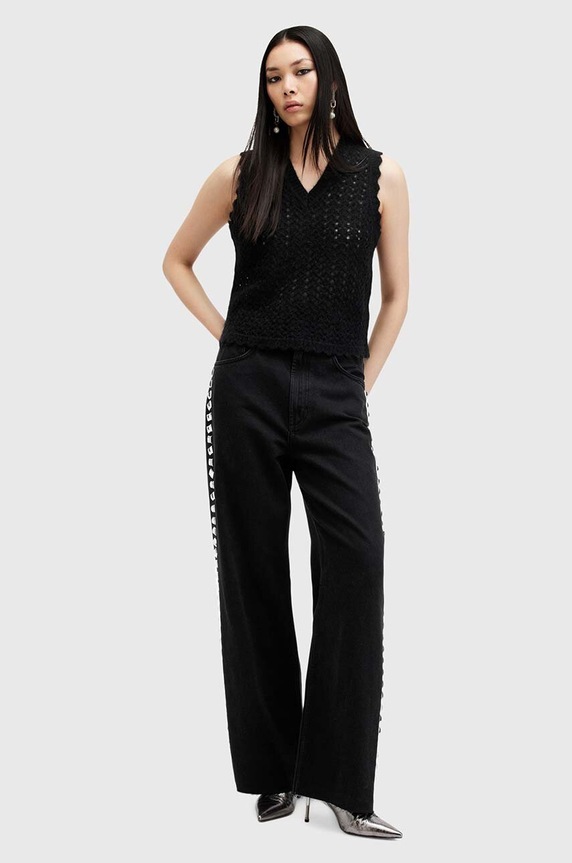 AllSaints kamizelka wełniana VIVIAN TANK W057KB czarny