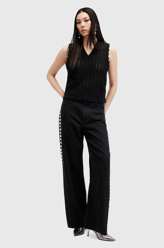 AllSaints kamizelka wełniana VIVIAN TANK W057KB czarny