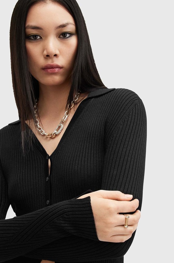 Kardigán AllSaints CRUZ W105KB čierna AW24