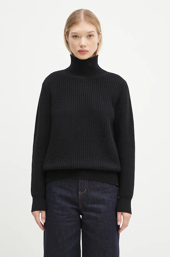 Шерстяной свитер Woolrich Canberra Turtleneck плотний чёрный CFWWKN0329FRUF0712.UF07