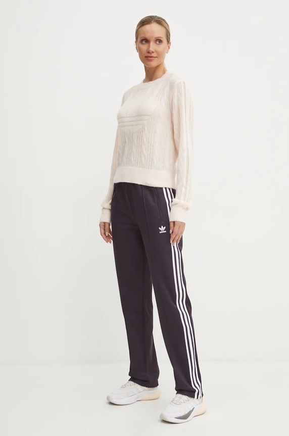 Svetr z vlněné směsi adidas Originals JN3022 růžová AW24