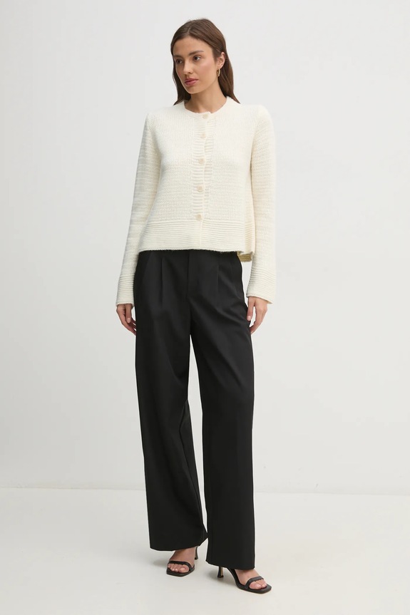 Sisley kardigan z domieszką wełny 1176M500N beżowy AW24