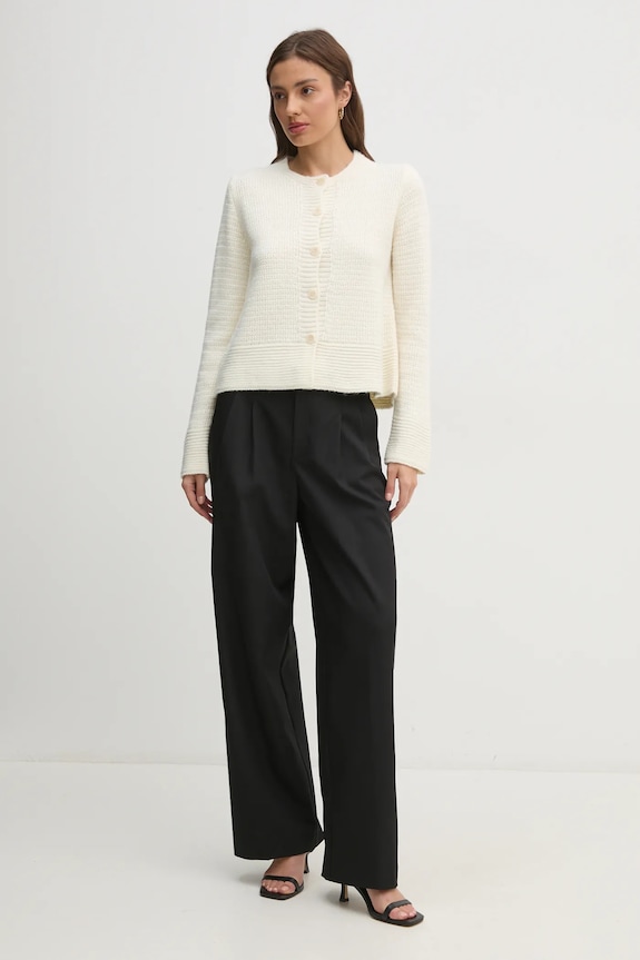 Sisley kardigan z domieszką wełny 1176M500N beżowy AW24