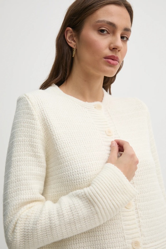Sisley kardigan z domieszką wełny beżowy 1176M500N