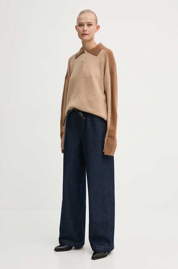 Pulover od kašmira AERON PU268548 smeđa AW24
