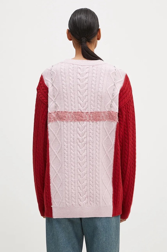 Abbigliamento Andersson Bell maglione in lana Lace Lingerie Boyfriend-Fit Knit atb1183w rosa