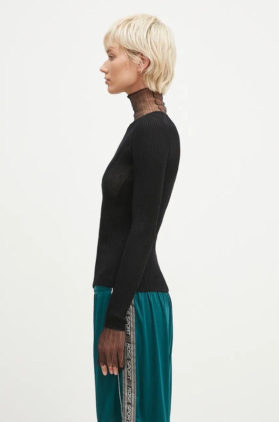 Sportmax sweter wełniany Derris 2422366052600 czarny AW24