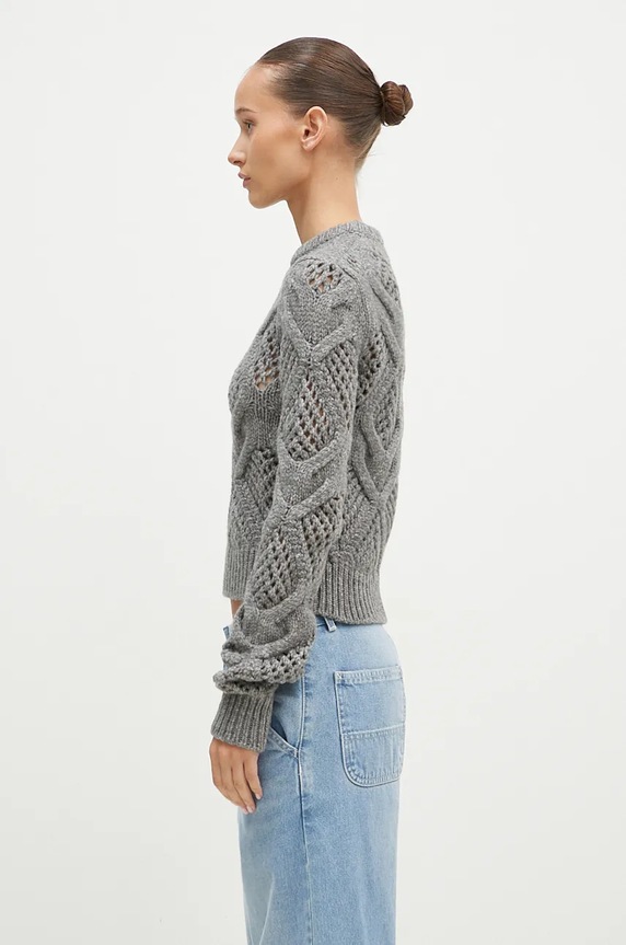 Sportmax sweter wełniany Narvel 2422366092600 szary AW24