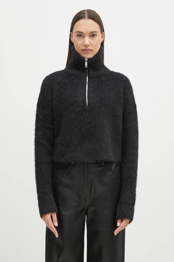 Вовняний светр Sportmax Falcone щільний чорний 2422366172600