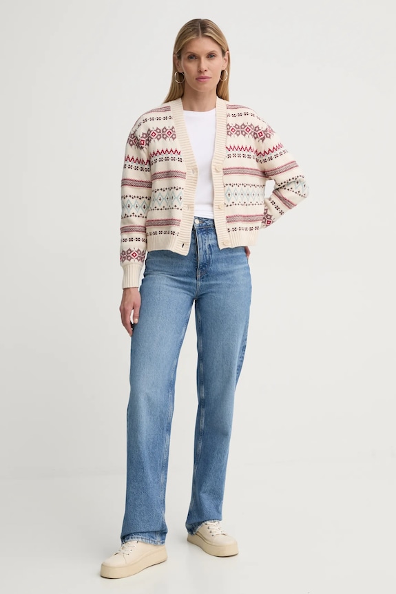 Kardigan s primjesom vune Levi's A8899 bež AW24