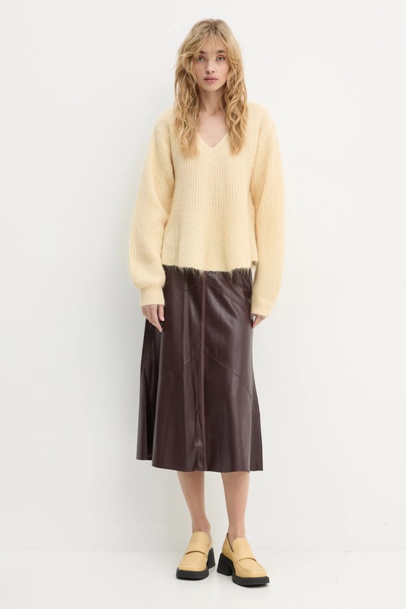 By Malene Birger sweter wełniany COVA 103003 żółty SS25