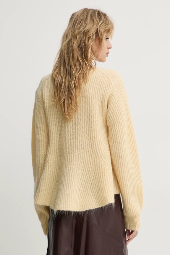 Odzież By Malene Birger sweter wełniany COVA 103003 żółty