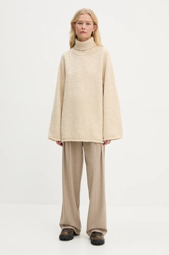 By Malene Birger sweter wełniany CHARICE Q72457003 beżowy AW24