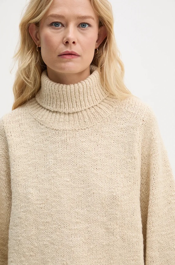 By Malene Birger sweter wełniany CHARICE beżowy Q72457003