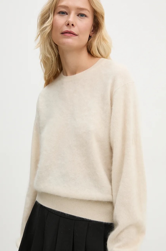 By Malene Birger kasmír pulóver MANTEA gyapjú bézs Q72552003