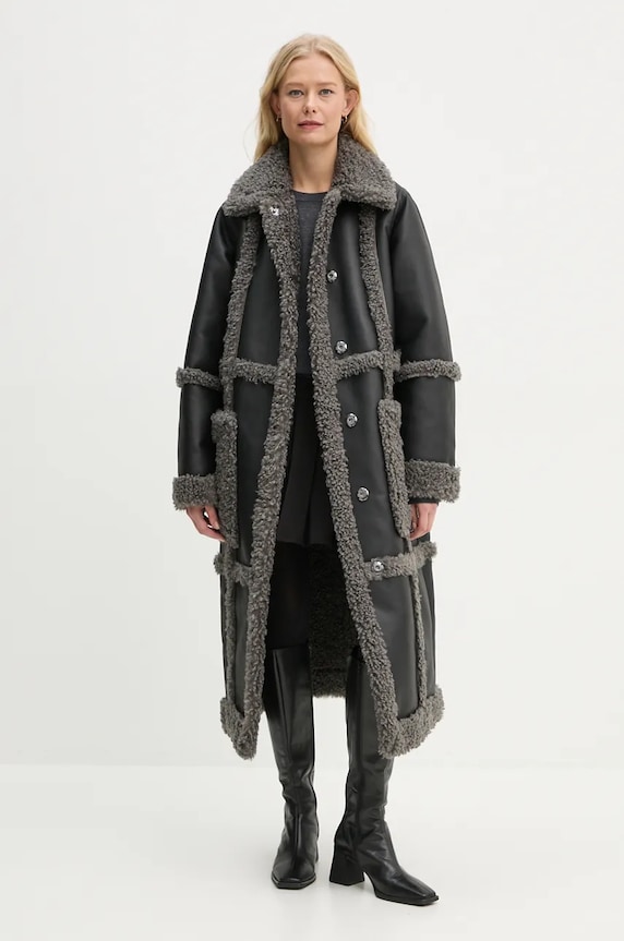Vlnený sveter By Malene Birger MANTEA Q72580004 sivá AW24