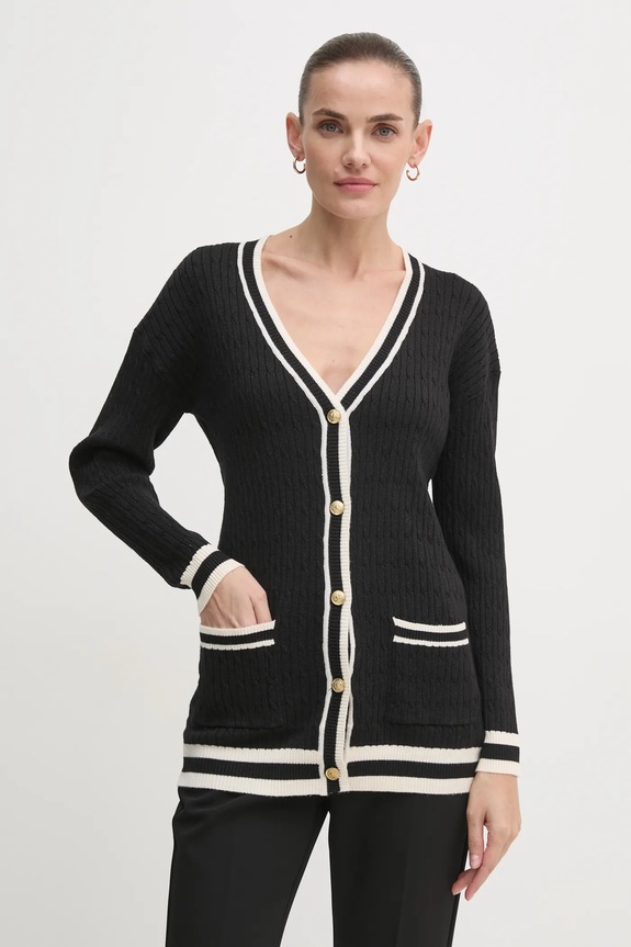 Artigli cardigan cu modele negru ACMA000079