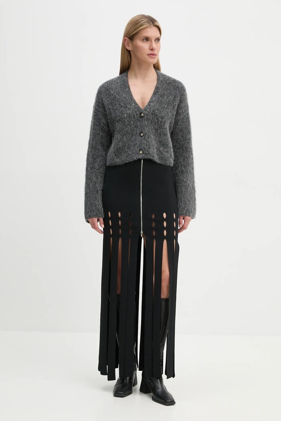 Nanushka cardigan din lana HENNY NW24FWSW44497 gri AW24