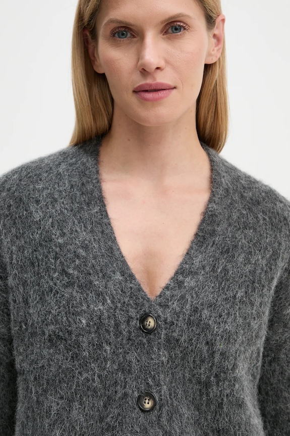 Nanushka cardigan din lana HENNY gri NW24FWSW44497