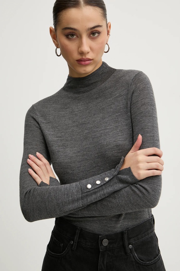 Abercrombie & Fitch sweter wełniany szary KI150.4349.912
