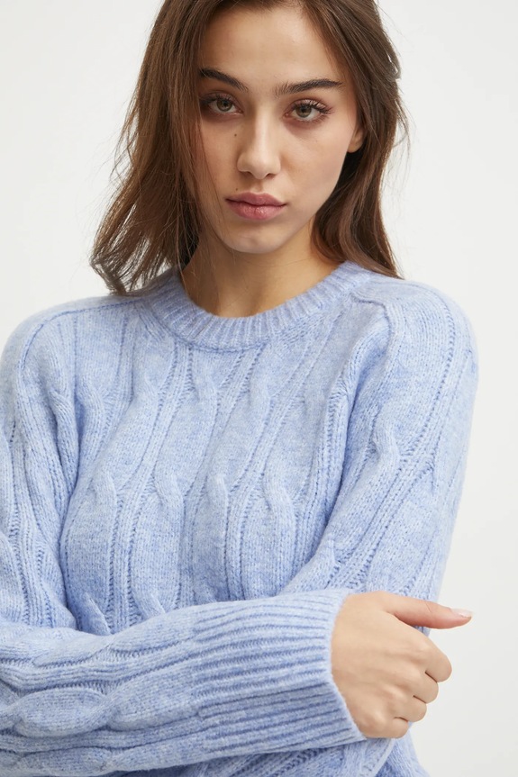 Abercrombie & Fitch sweter z domieszką wełny niebieski KI150.4356.245