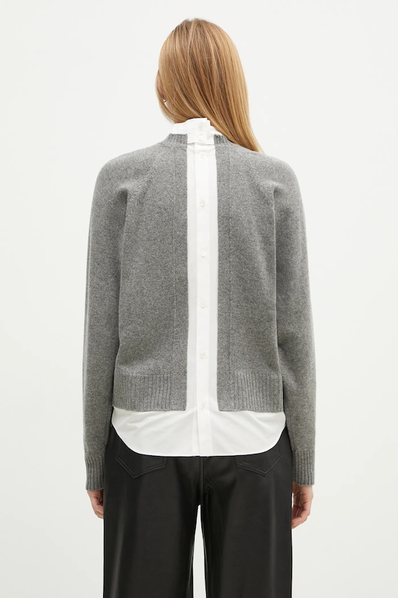 Вовняний светр Undercover Knit круглий виріз сірий UC2D1905.1