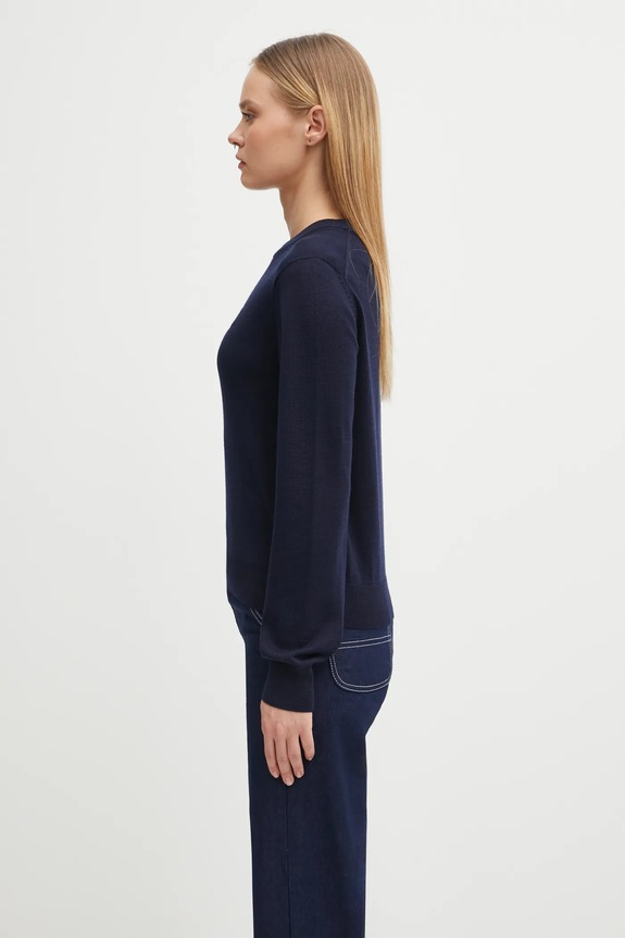 Шерстяной свитер Maison Kitsuné Bold Fox Head Patch MW00801KT1036 тёмно-синий SS25