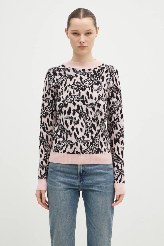 Fiorucci pulover din amestec de lana Pink Banimalier grosime medie roz W01FPKSW195KN03PN04