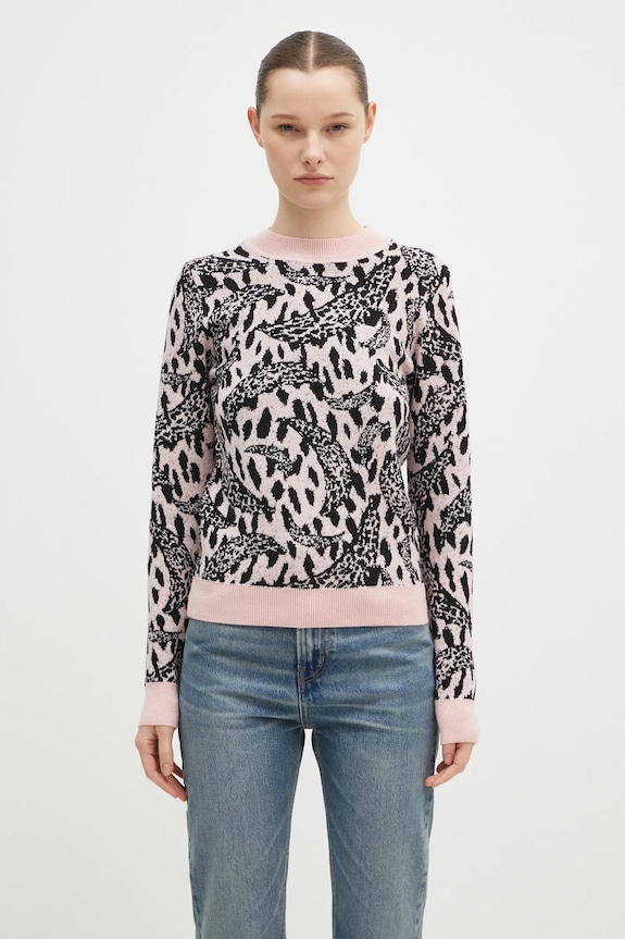Fiorucci pulover din amestec de lana Pink Banimalier grosime medie roz W01FPKSW195KN03PN04