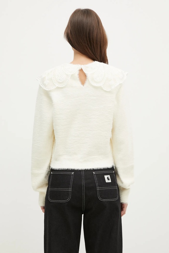 Odzież Rotate sweter Lace Collar Knit 113212269 beżowy