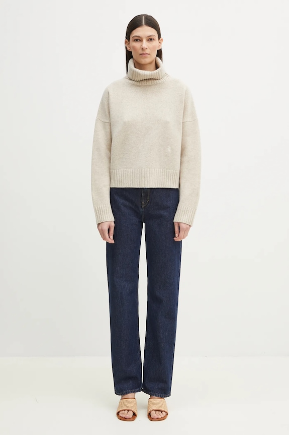 Вълнен пуловер Sporty & Rich SRC Wool WS064514302CR01 бежов