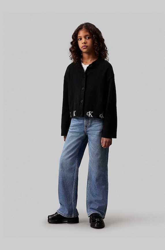 Calvin Klein Jeans kardigan dziecięcy IG0IG02552.9BYH. czarny