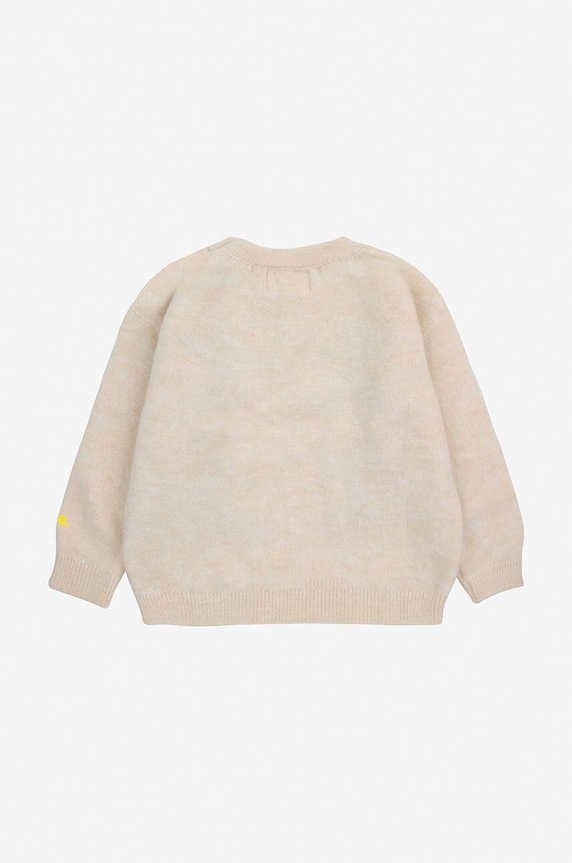 Dětský svetr s příměsí vlny Bobo Choses Cherry 224AB091 béžová AW24