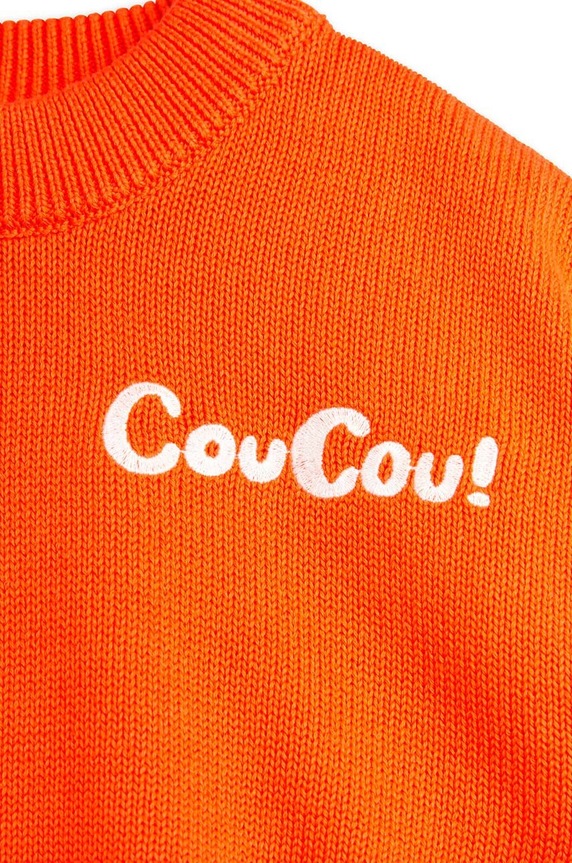 Dětský bavlněný svetr Mini Rodini Coucou oranžová 2472010442