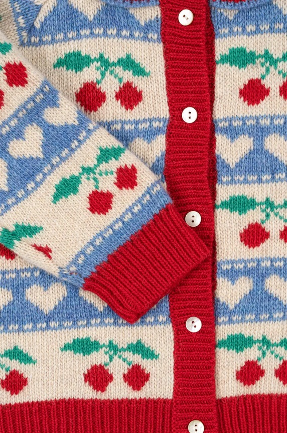 Detský vlnený kardigan Konges Sløjd BELOU KNIT CARDIGAN KS101424 modrá