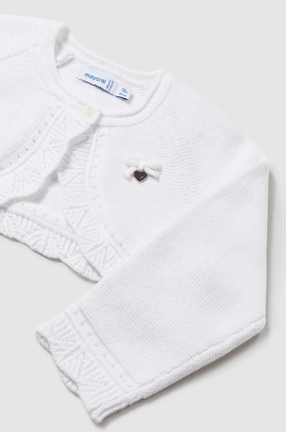 Mayoral sweter z domieszką wełny dziecięcy 308.4B.Baby.9BYH biały AW24