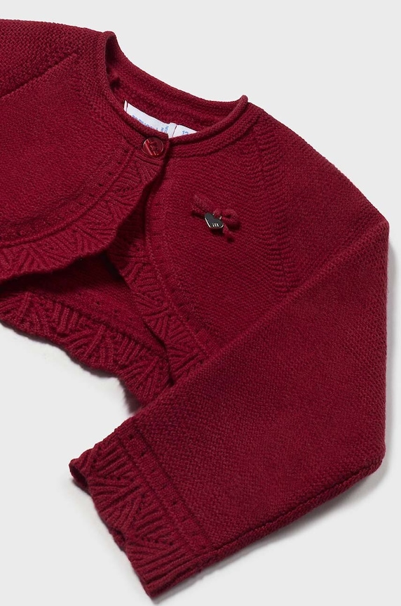 Mayoral sweter z domieszką wełny dziecięcy 308.4B.Baby.9BYH czerwony AW24