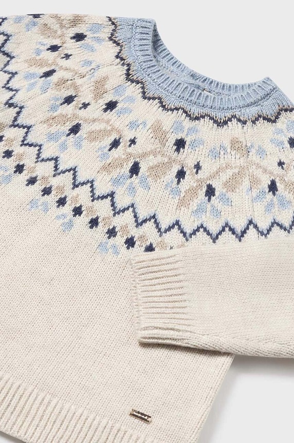 Mayoral sweter z domieszką wełny dziecięcy 2323.4D.Baby.9BYH niebieski AW24
