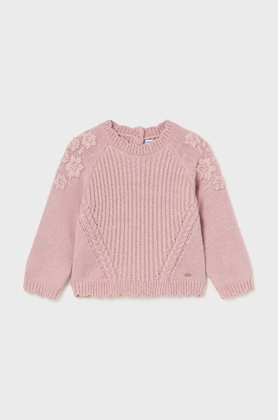 Mayoral sweter niemowlęcy aplikacja różowy 2324.4G.Baby.9BYH