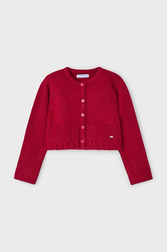 Mayoral sweter z domieszką wełny dziecięcy z domieszką wełny czerwony 4361.6B.Mini.9BYH