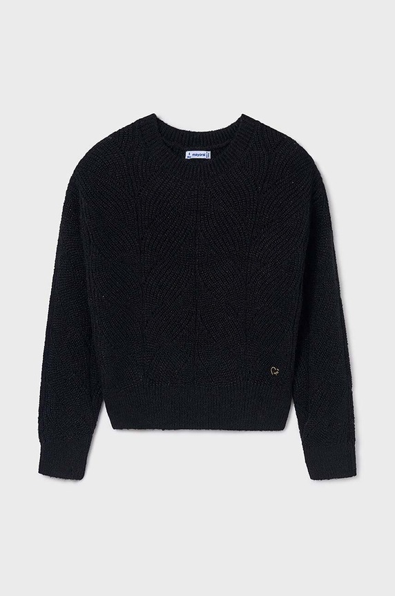 Mayoral sweter z domieszką wełny dziecięcy z domieszką wełny czarny 7303.8B.Junior.9BYH