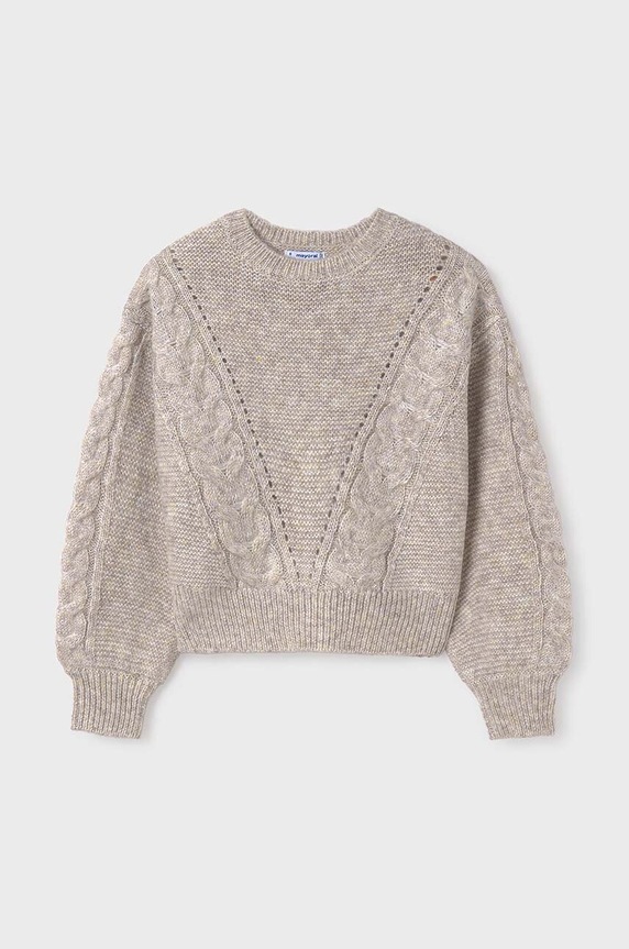 Mayoral sweter z domieszką wełny dziecięcy z domieszką wełny beżowy 7310.8G.Junior.9BYH