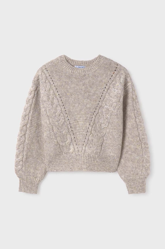 Mayoral sweter z domieszką wełny dziecięcy z domieszką wełny beżowy 7310.8G.Junior.9BYH