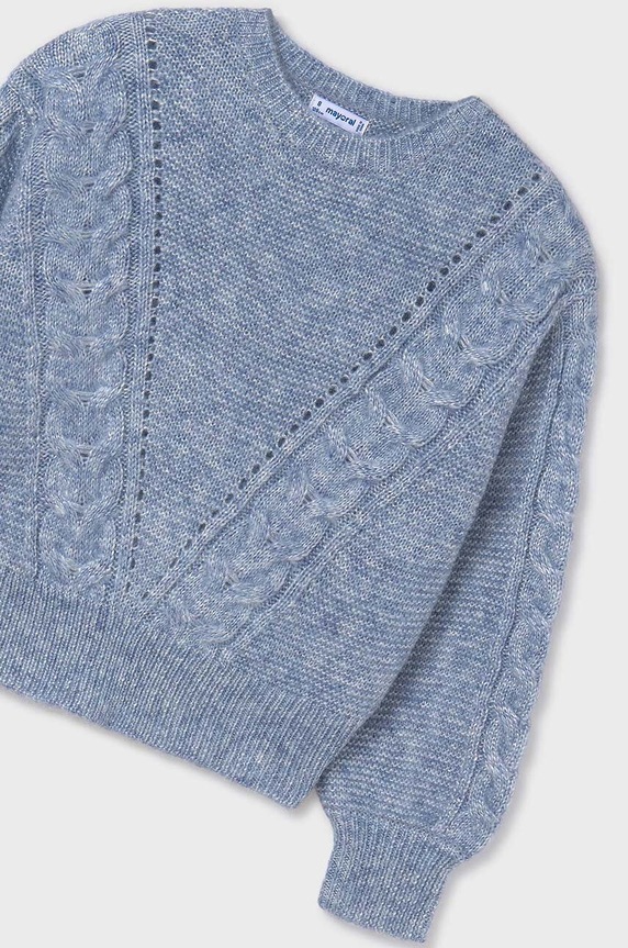 Dziewczynka Mayoral sweter z domieszką wełny dziecięcy 7310.8G.Junior.9BYH niebieski